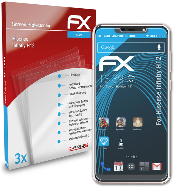 atFoliX FX-Clear Schutzfolie für Hisense Infintiy H12