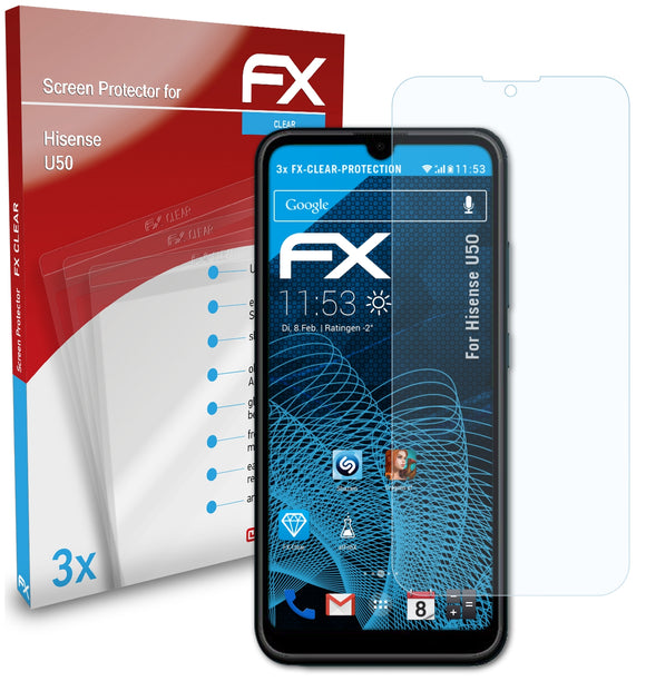 atFoliX FX-Clear Schutzfolie für Hisense U50