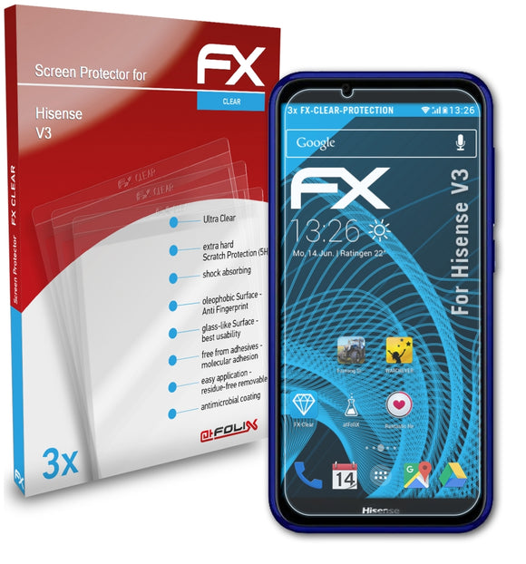 atFoliX FX-Clear Schutzfolie für Hisense V3