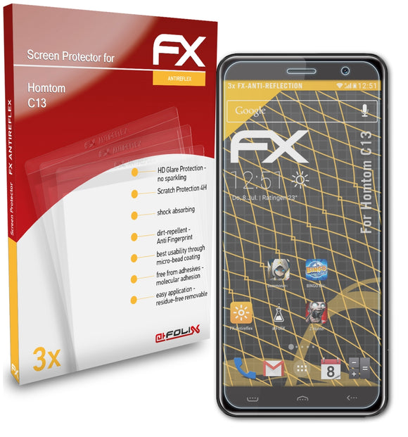 atFoliX FX-Antireflex Displayschutzfolie für Homtom C13