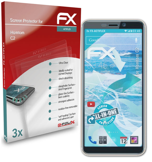 atFoliX FX-ActiFleX Displayschutzfolie für Homtom C2