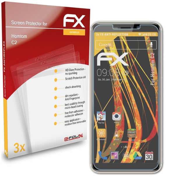 atFoliX FX-Antireflex Displayschutzfolie für Homtom C2