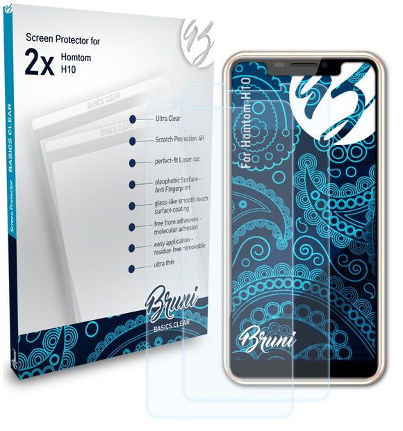 Bruni Basics-Clear Displayschutzfolie für Homtom H10