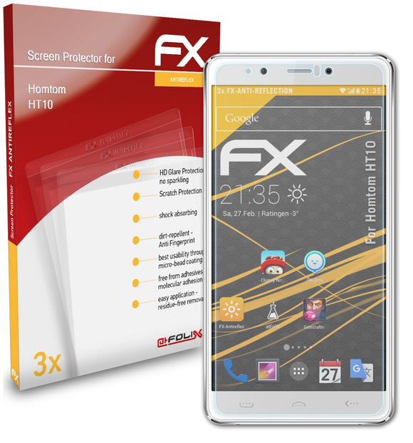 atFoliX FX-Antireflex Displayschutzfolie für Homtom HT10