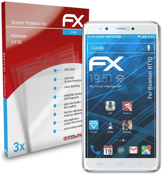 atFoliX FX-Clear Schutzfolie für Homtom HT10
