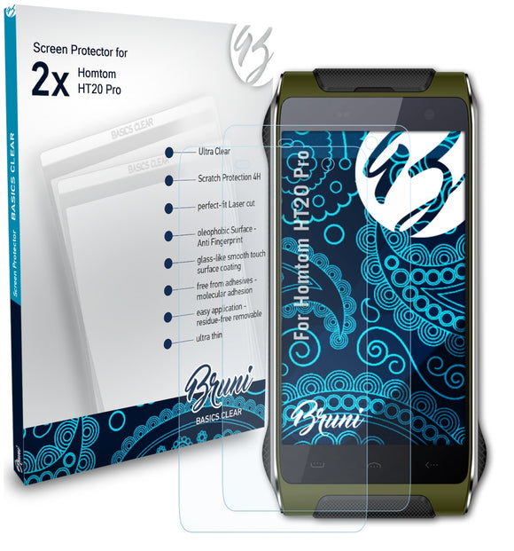 Bruni Basics-Clear Displayschutzfolie für Homtom HT20 Pro