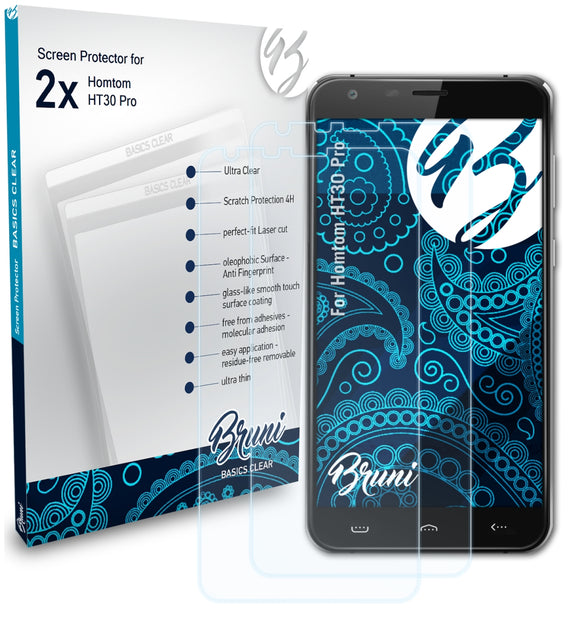 Bruni Basics-Clear Displayschutzfolie für Homtom HT30 Pro