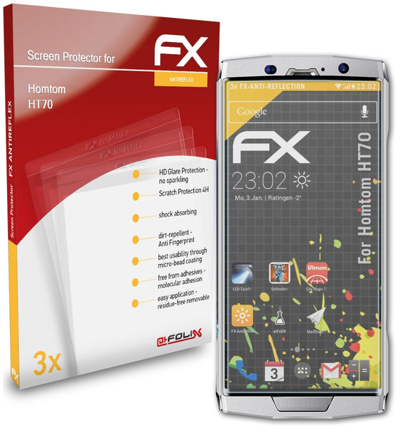 atFoliX FX-Antireflex Displayschutzfolie für Homtom HT70
