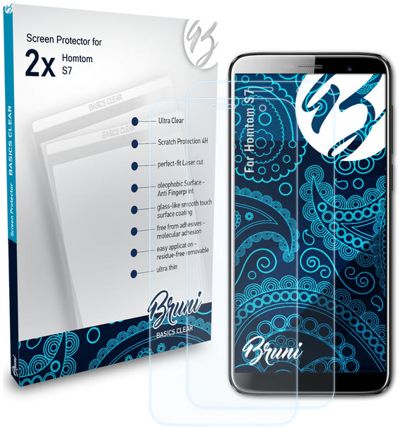 Bruni Basics-Clear Displayschutzfolie für Homtom S7