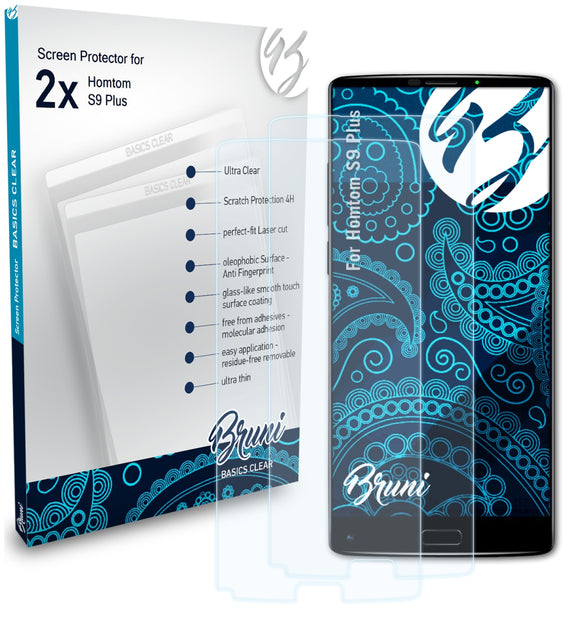 Bruni Basics-Clear Displayschutzfolie für Homtom S9 Plus