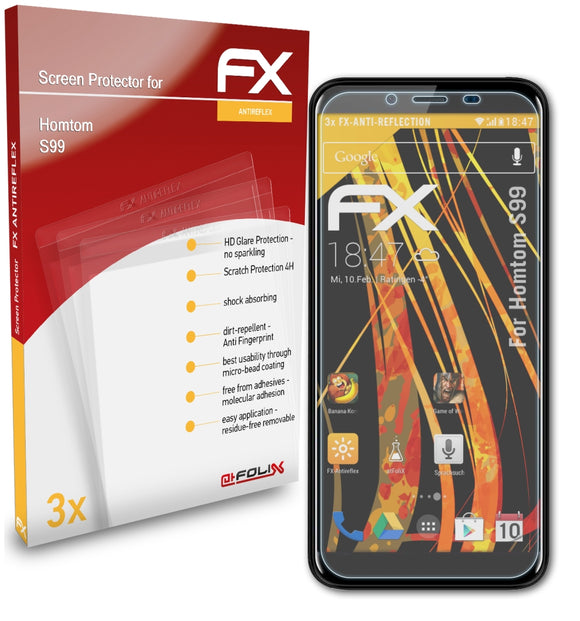 atFoliX FX-Antireflex Displayschutzfolie für Homtom S99