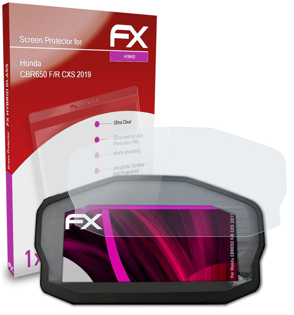 atFoliX FX-Hybrid-Glass Panzerglasfolie für Honda CBR650 F/R CXS (2019)