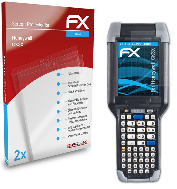 atFoliX FX-Clear Schutzfolie für Honeywell CK3X