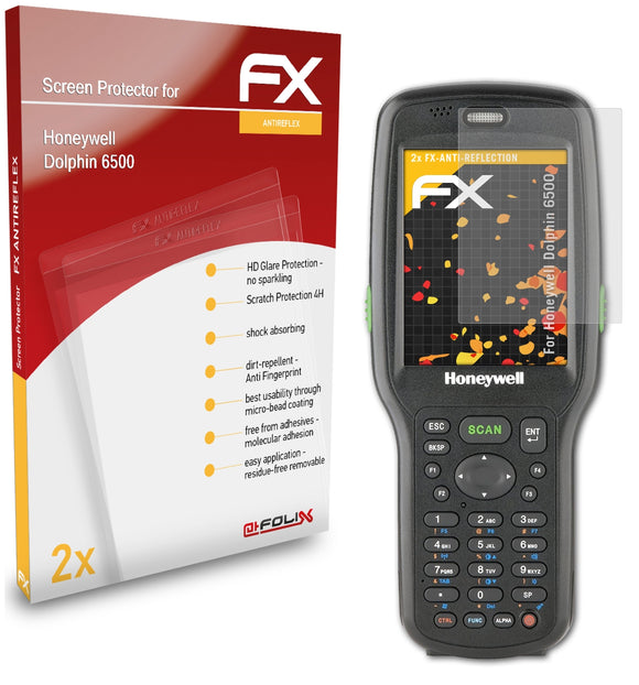 atFoliX FX-Antireflex Displayschutzfolie für Honeywell Dolphin 6500