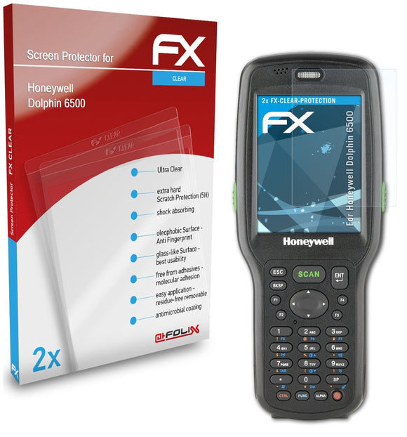 atFoliX FX-Clear Schutzfolie für Honeywell Dolphin 6500