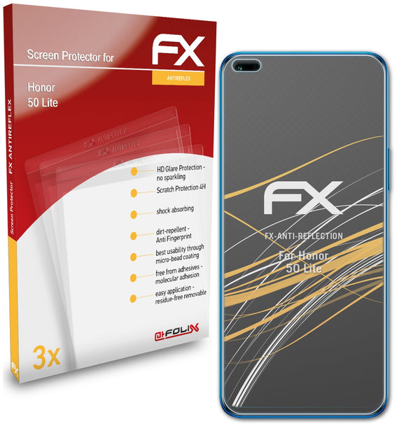 atFoliX FX-Antireflex Displayschutzfolie für Honor 50 Lite