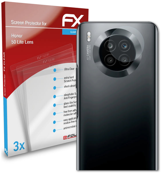 atFoliX FX-Clear Schutzfolie für Honor 50 Lite Lens