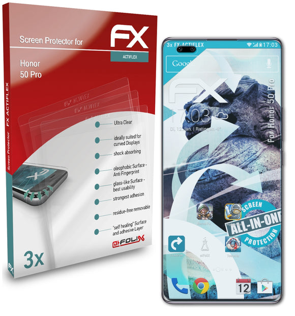 atFoliX FX-ActiFleX Displayschutzfolie für Honor 50 Pro