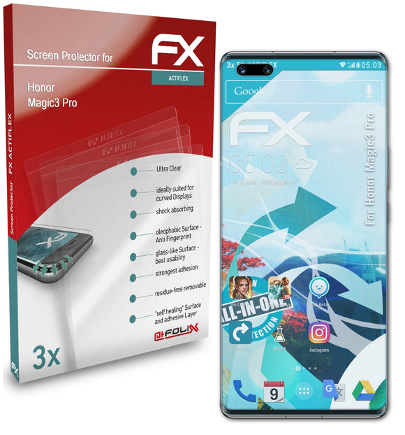 atFoliX FX-ActiFleX Displayschutzfolie für Honor Magic3 Pro