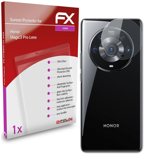 atFoliX FX-Hybrid-Glass Panzerglasfolie für Honor Magic3 Pro Lens
