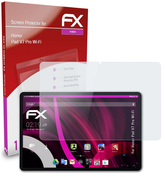 atFoliX FX-Hybrid-Glass Panzerglasfolie für Honor Pad V7 Pro Wi-Fi
