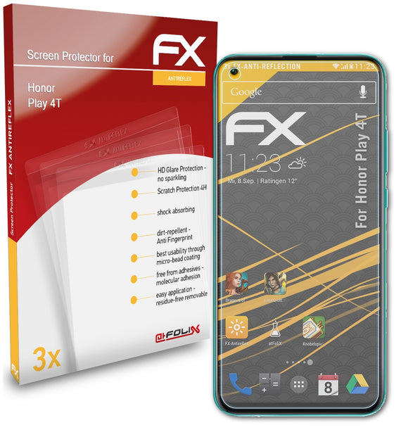 atFoliX FX-Antireflex Displayschutzfolie für Honor Play 4T