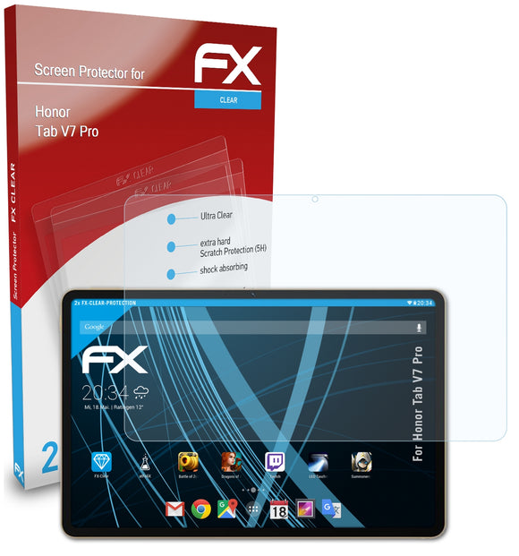 atFoliX FX-Clear Schutzfolie für Honor Tab V7 Pro