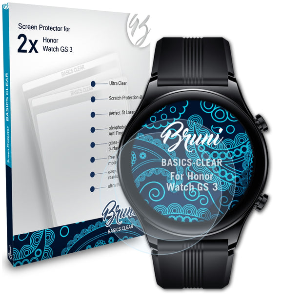 Bruni Basics-Clear Displayschutzfolie für Honor Watch GS 3