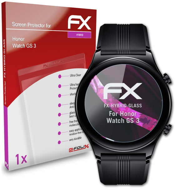 atFoliX FX-Hybrid-Glass Panzerglasfolie für Honor Watch GS 3