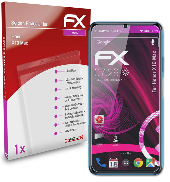 atFoliX FX-Hybrid-Glass Panzerglasfolie für Honor X10 Max