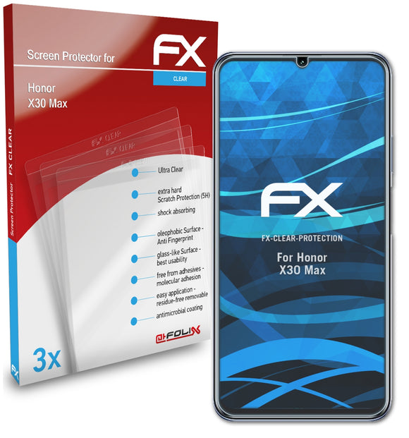 atFoliX FX-Clear Schutzfolie für Honor X30 Max
