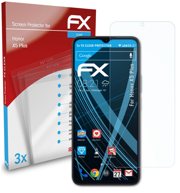 atFoliX FX-Clear Schutzfolie für Honor X5 Plus