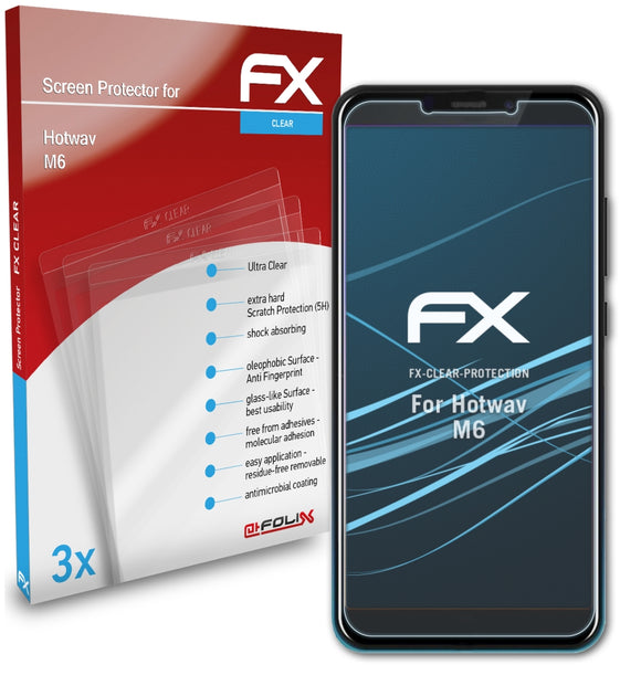 atFoliX FX-Clear Schutzfolie für Hotwav M6