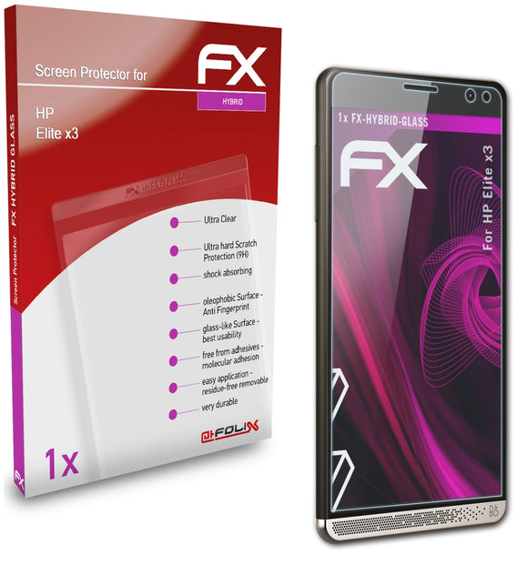 atFoliX FX-Hybrid-Glass Panzerglasfolie für HP Elite x3