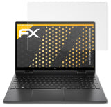 Panzerfolie atFoliX kompatibel mit HP Envy x360 15-ee0002na, entspiegelnde und stoßdämpfende FX (2X)