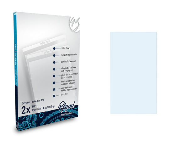Bruni Basics-Clear Displayschutzfolie für HP Pavilion 14-ce0002ng
