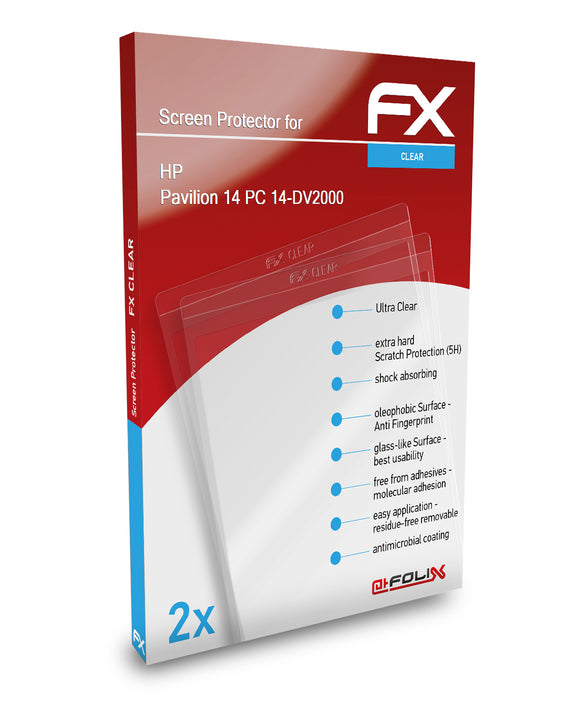 atFoliX FX-Clear Schutzfolie für HP Pavilion 14 PC 14-DV2000