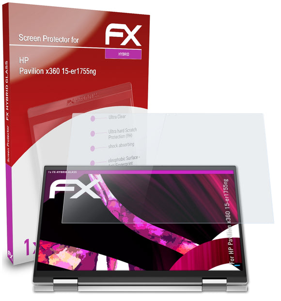 atFoliX FX-Hybrid-Glass Panzerglasfolie für HP Pavilion x360 15-er1755ng