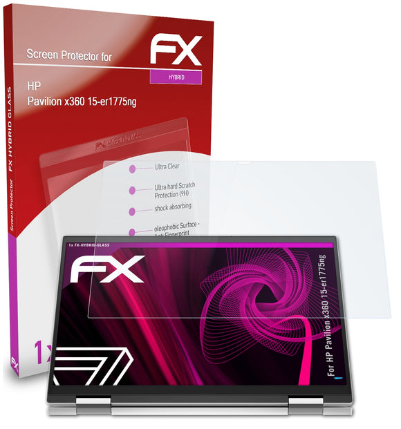 atFoliX FX-Hybrid-Glass Panzerglasfolie für HP Pavilion x360 15-er1775ng