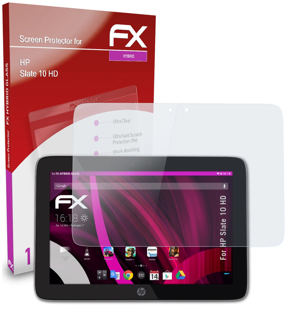 atFoliX FX-Hybrid-Glass Panzerglasfolie für HP Slate 10 HD