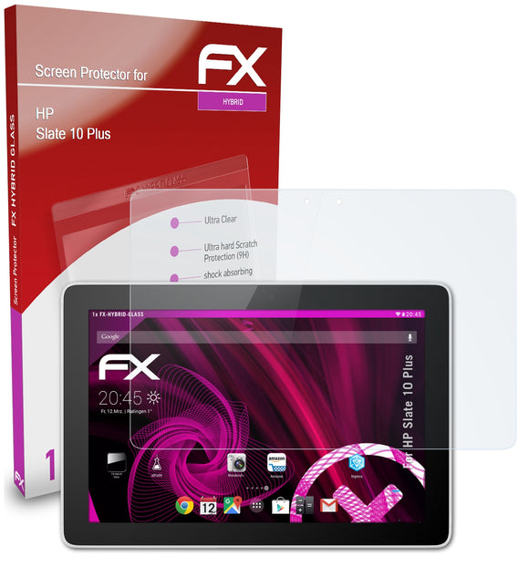 atFoliX FX-Hybrid-Glass Panzerglasfolie für HP Slate 10 Plus