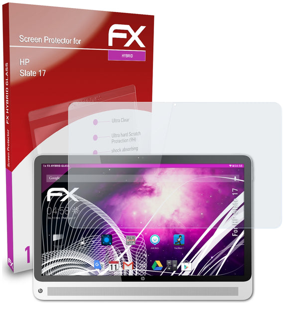 atFoliX FX-Hybrid-Glass Panzerglasfolie für HP Slate 17