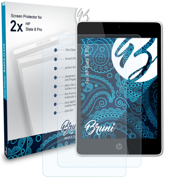 Bruni Basics-Clear Displayschutzfolie für HP Slate 8 Pro