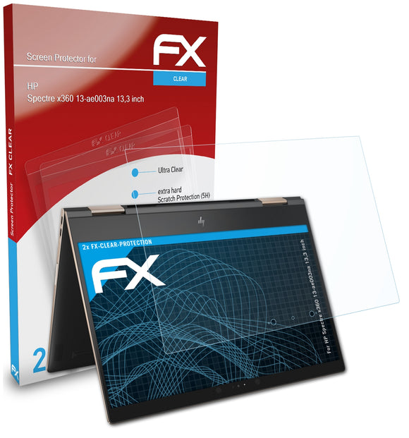 atFoliX FX-Clear Schutzfolie für HP Spectre x360 13-ae003na (13,3 inch)