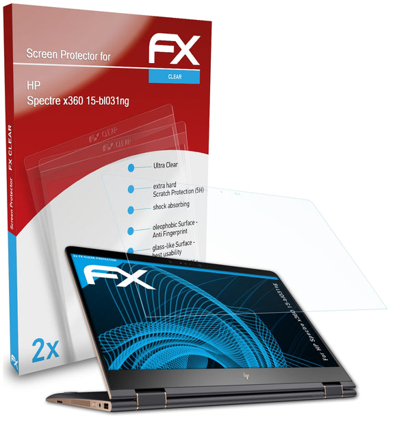 atFoliX FX-Clear Schutzfolie für HP Spectre x360 15-bl031ng