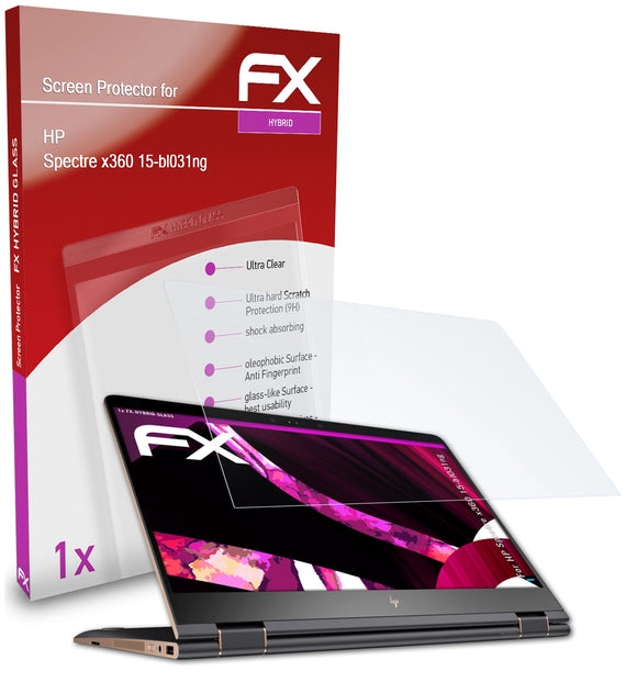 atFoliX FX-Hybrid-Glass Panzerglasfolie für HP Spectre x360 15-bl031ng