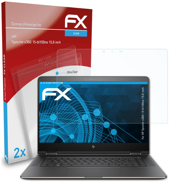 atFoliX FX-Clear Schutzfolie für HP Spectre x360 15-bl100na (15,6 inch)