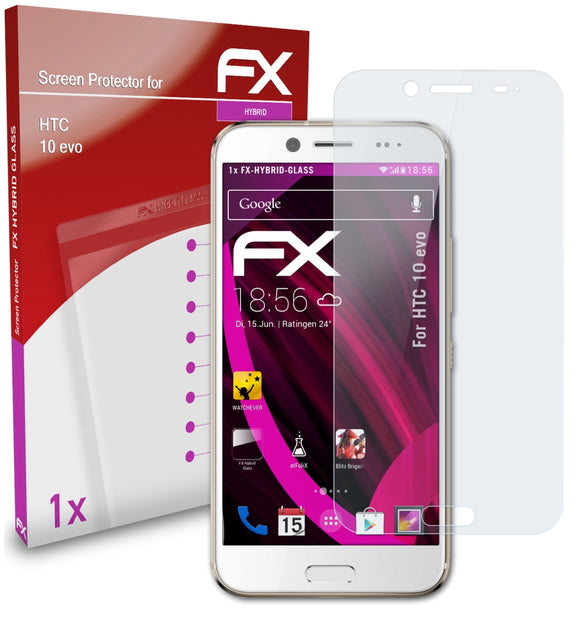 atFoliX FX-Hybrid-Glass Panzerglasfolie für HTC 10 evo