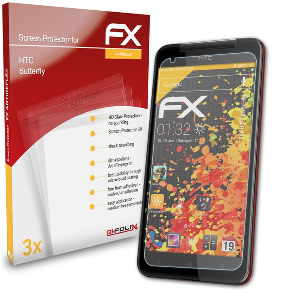 atFoliX FX-Antireflex Displayschutzfolie für HTC Butterfly