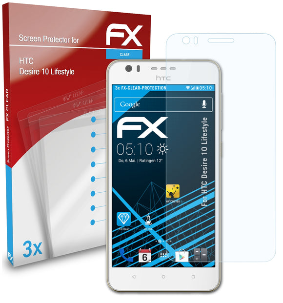 atFoliX FX-Clear Schutzfolie für HTC Desire 10 Lifestyle